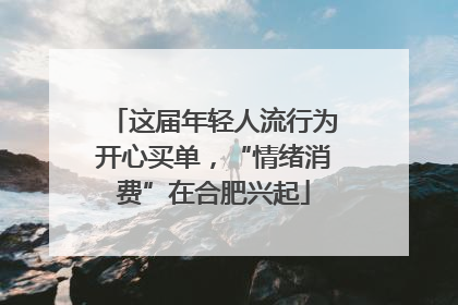 这届年轻人流行为开心买单，“情绪消费”在合肥兴起