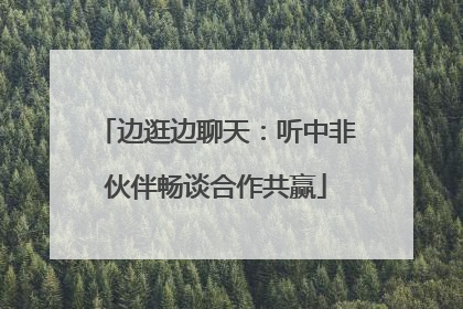 边逛边聊天：听中非伙伴畅谈合作共赢