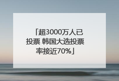 超3000万人已投票 韩国大选投票率接近70%