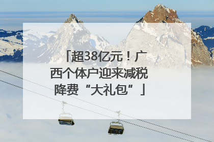 超38亿元！广西个体户迎来减税降费“大礼包”