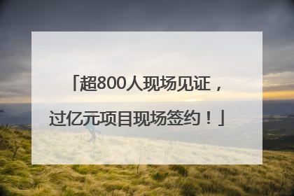 超800人现场见证，过亿元项目现场签约！