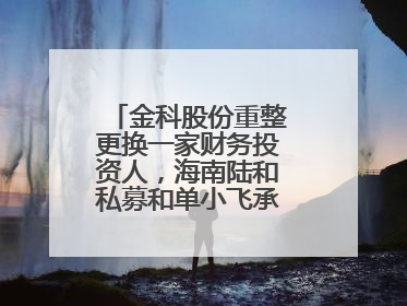 金科股份重整更换一家财务投资人，海南陆和私募和单小飞承接其投资额度