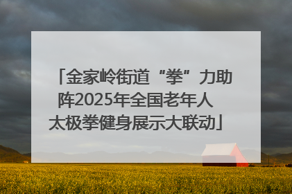 金家岭街道“拳”力助阵2025年全国老年人太极拳健身展示大联动