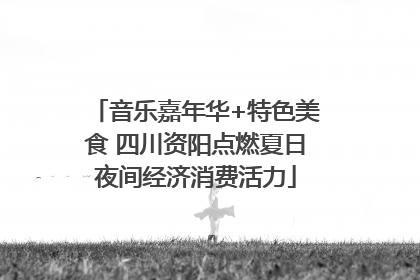 音乐嘉年华+特色美食 四川资阳点燃夏日夜间经济消费活力
