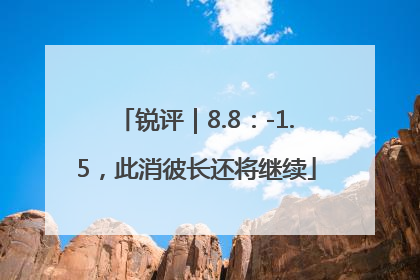 锐评｜8.8：-1.5，此消彼长还将继续