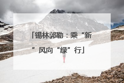 锡林郭勒：乘“新”风向“绿”行