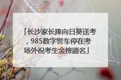 长沙家长捧向日葵送考，985数字警车停在考场外祝考生金榜题名
