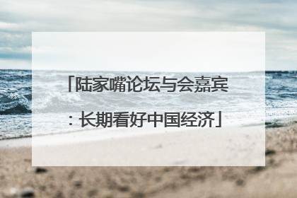 陆家嘴论坛与会嘉宾：长期看好中国经济