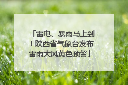 雷电、暴雨马上到！陕西省气象台发布雷雨大风黄色预警