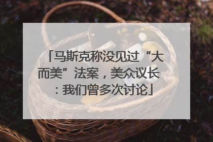 马斯克称没见过“大而美”法案，美众议长：我们曾多次讨论