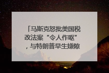 马斯克怒批美国税改法案“令人作呕”，与特朗普早生嫌隙？｜国际识局