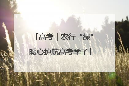 高考｜农行“绿”暖心护航高考学子
