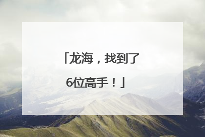 龙海，找到了6位高手！