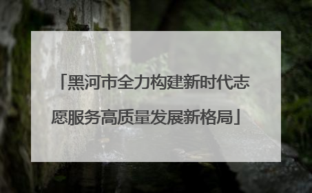黑河市全力构建新时代志愿服务高质量发展新格局