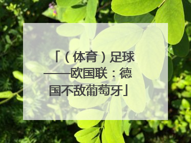（体育）足球——欧国联：德国不敌葡萄牙