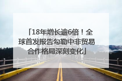 18年增长逾6倍！全球首发报告勾勒中非贸易合作格局深刻变化