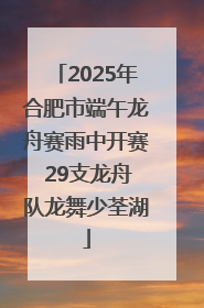 2025年合肥市端午龙舟赛雨中开赛 29支龙舟队龙舞少荃湖