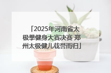 2025年河南省太极拳健身大赛决赛 郑州太极健儿载誉而归