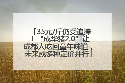 35元/斤仍受追捧！“成华猪2.0”让成都人吃回童年味道，未来或多种定价并行