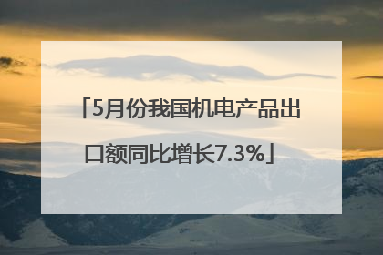 5月份我国机电产品出口额同比增长7.3%